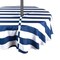 Contemporary Home Living Cabana Stripes Round Outdoor Tablecloth With Zipper - 52" - Nautical Blue and White